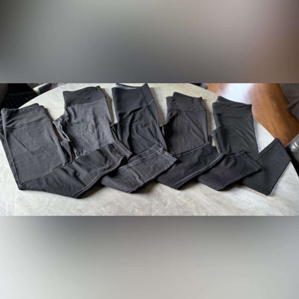 Five pairs of yoga pants